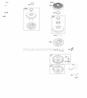 Flywheel Diagram and Parts List for 217807-0393-B1  Briggs and Stratton Engine